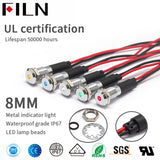 Filn 8MM IP65 green 120V 240V LED indicator light