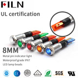 FILN 8mm 6V blue LED pilot Light Indicator Lights