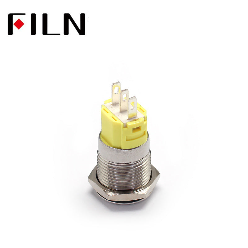 FILN 16mm Flat head high quality NO LED Metal Push Button Switch Bottom