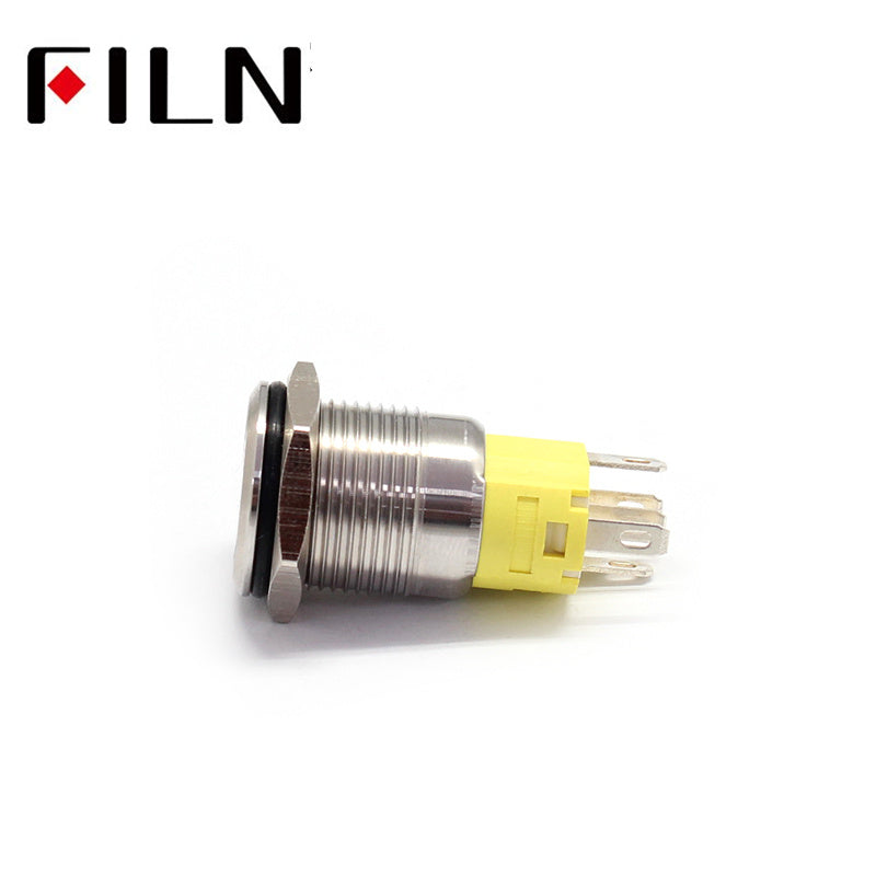 Filn 16mm 6V 12V 110V 220V LED waterproof Push Button Switch with Power symbol Size