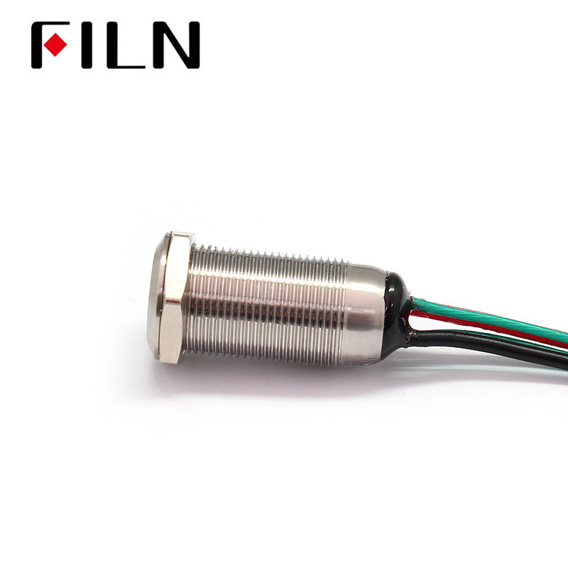 12mm Waterproof Momentary Latching LED Light Push Button Switch With Wire Size