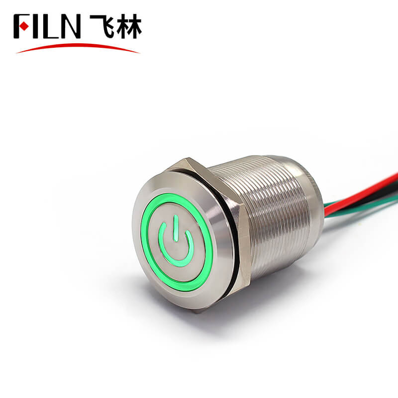 25MM 3A Waterproof Metal Push Button Switch Green