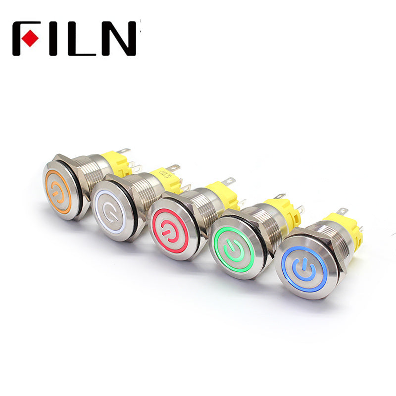 19MM 3V White LED Latching Metal Push Button Switch Circuit