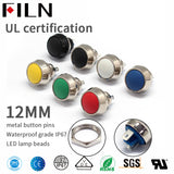 FILN IP6712MM 12V 220V Mini 2pin Push Button Switch