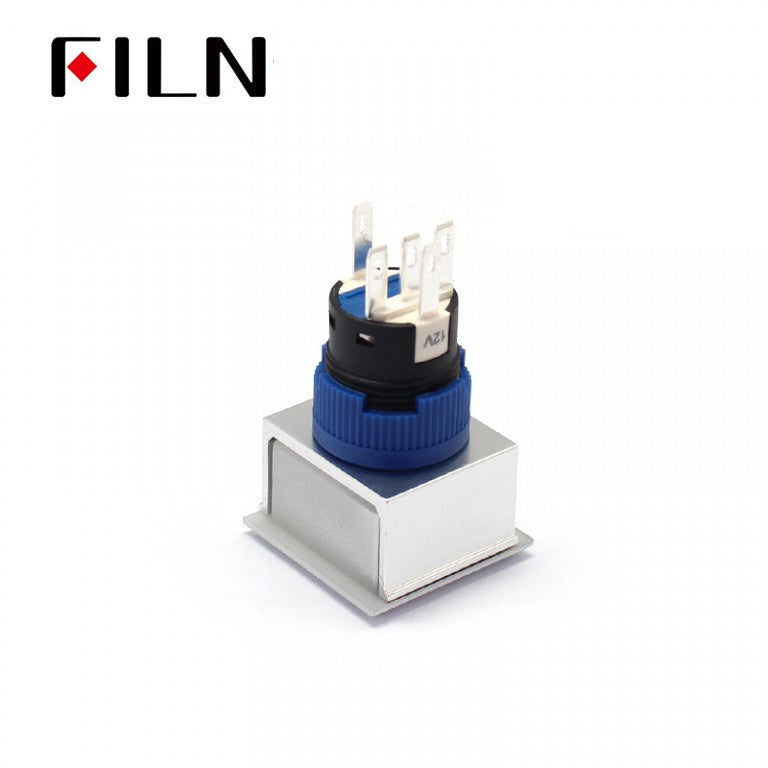 Push Switch With Terminal Pins Waterproof IP67 1no1nc LED Blue Momentary 12V 220V Bottom