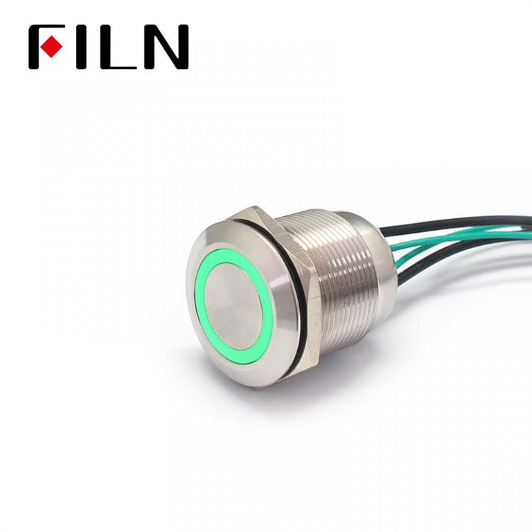 22mm 10A IP68 Blue Momentary 4 Pole Push Button Switch Green