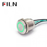 22mm 10A IP68 Blue Momentary 4 Pole Push Button Switch Green