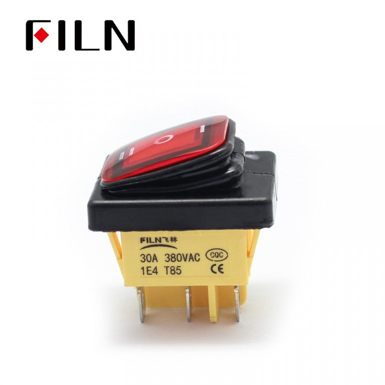 10V 15A Yellow LED ON OFF ON Momentary 3 Way Rocker Switch