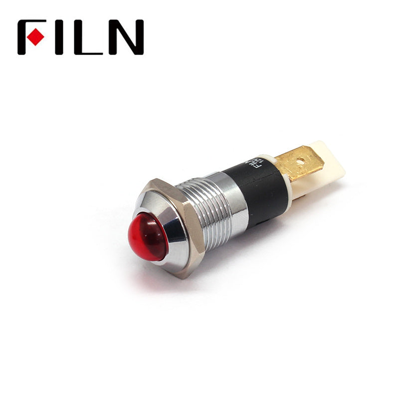 220V 14MM BULE 6.3PIN new led metal indicator light Red