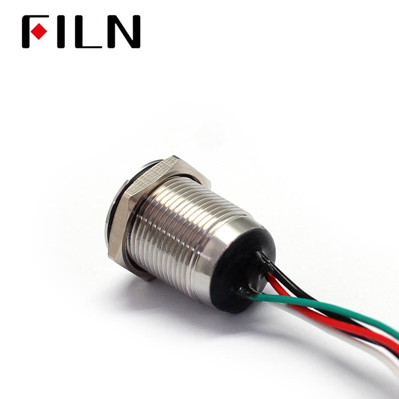 16MM 12V Red Green Double Color Metal Push Button Starter Switch made in china