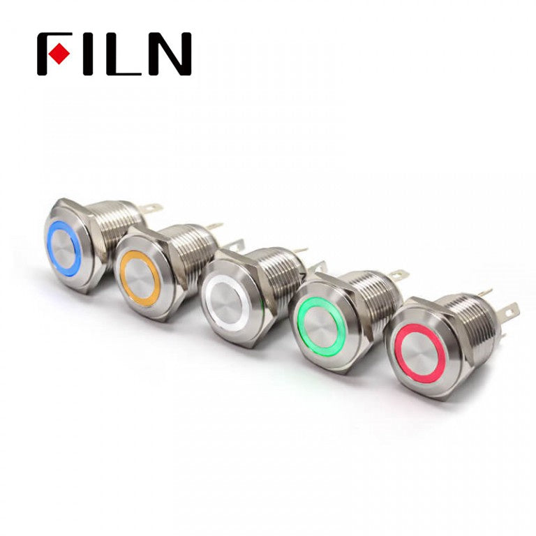 16MM 4PIN 12V 10A Waterproof Push Button Switch