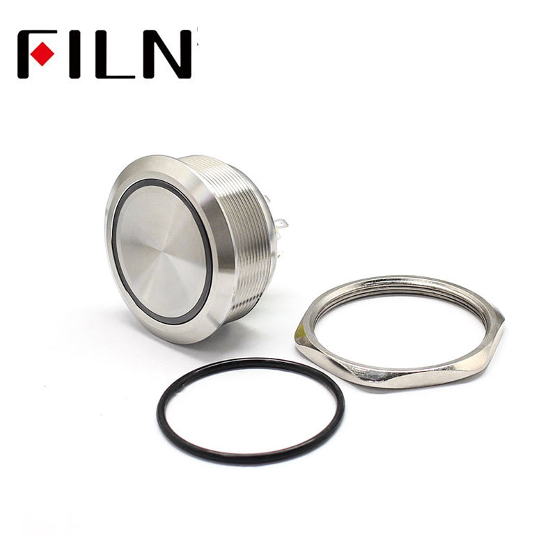 40MM 8PIN IP67 Metal Ring Push Button Switch With Light Details