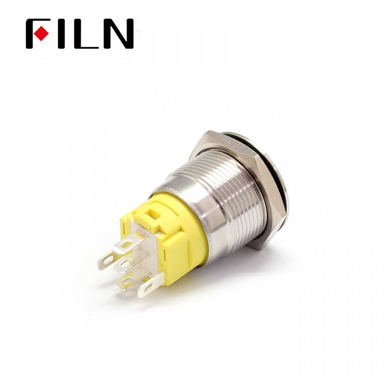 19MM Flat Head Terminal Pin Concave Momentary Push Button Switch Parts