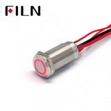 12MM Waterproof Mini LED Illuminated Push Button Switch With Wire