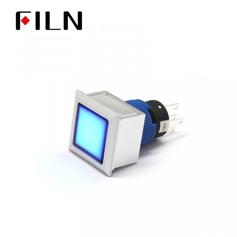 Push Switch With Terminal Pins Waterproof IP67 1no1nc LED Blue Momentary 12V 220V China