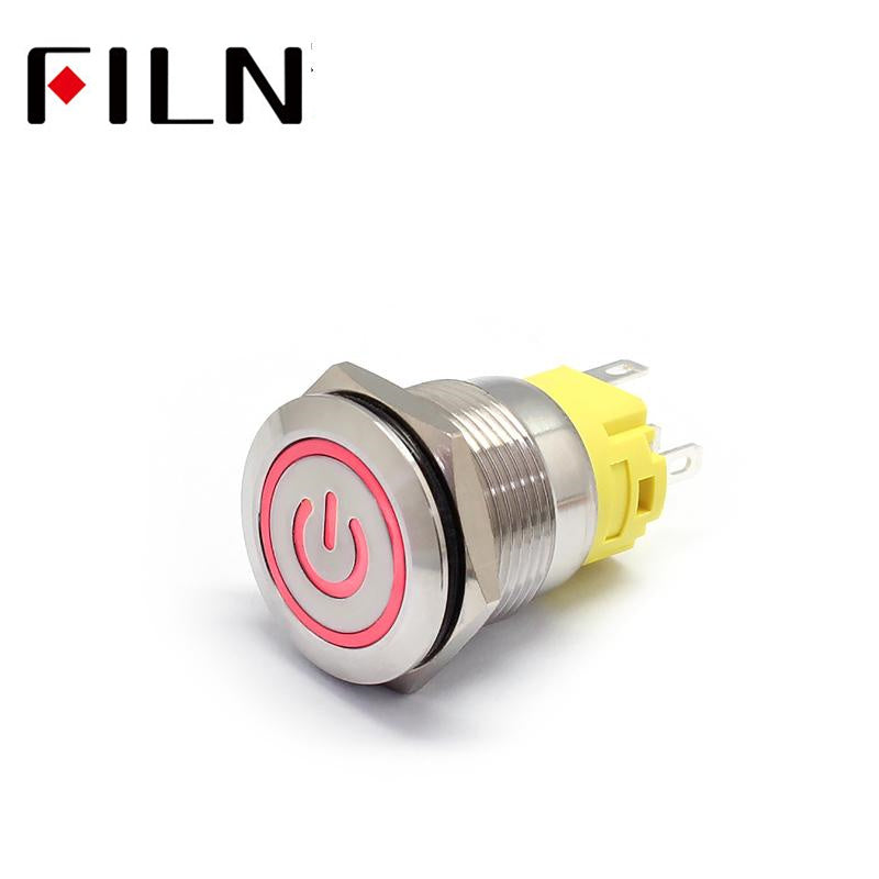 19MM 3V White LED Latching Metal Push Button Switch Circuit Pink