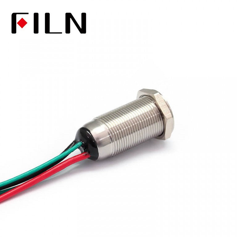 12MM Waterproof Mini LED Illuminated Push Button Switch With Wire