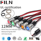 12MM 12V Metal Red LED Indicator Light