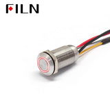 12mm Waterproof Momentary Latching LED Light Push Button Switch With Wire Red