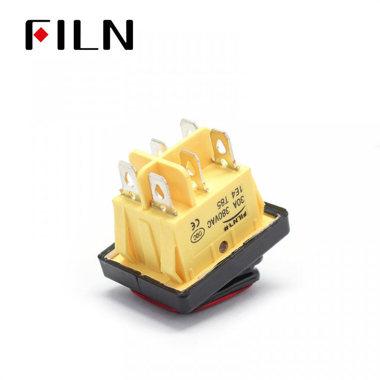 10V 15A Yellow LED ON OFF ON Momentary 3 Way Rocker Switch