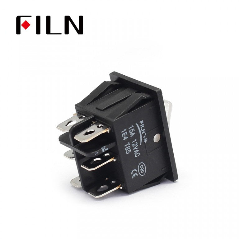 FILN 12V 15A Red LED PA66 Nylon ON OFF ON Rocker Switch High Quality