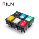 FILN 12V 15A Red LED PA66 Nylon ON OFF ON Rocker Switch On Sale