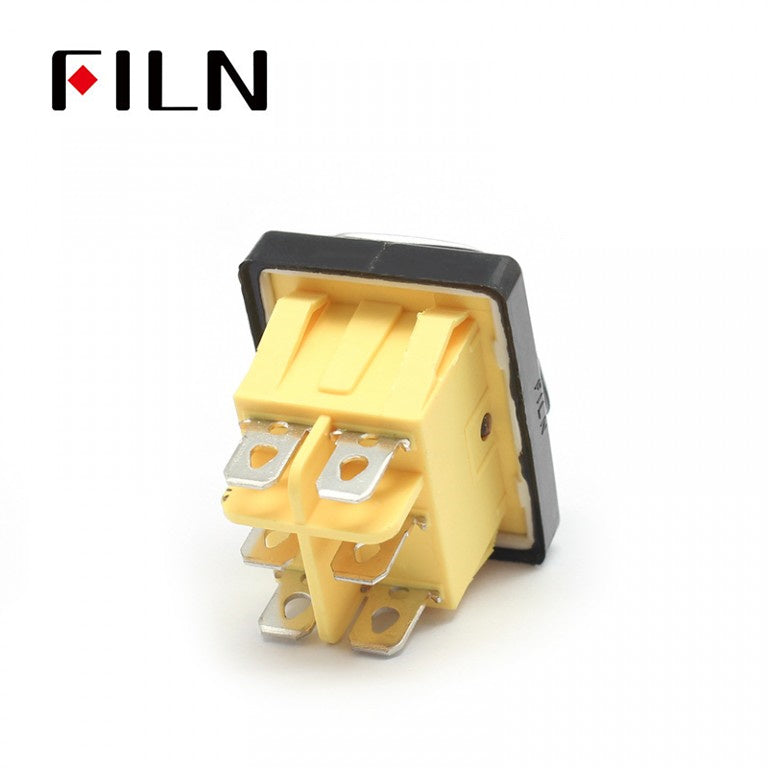 FILN  IP68 KCD4 6PIN Momentary LED Waterproof Rocker Switch Bottom