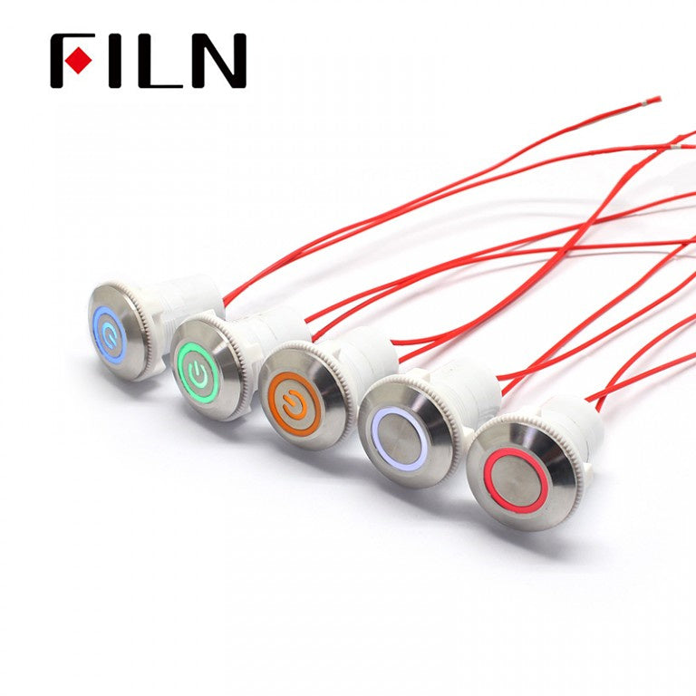 FLP30 30mm Indicator Light Double Color Plastic LED With Wire Flat Head Ring Parts