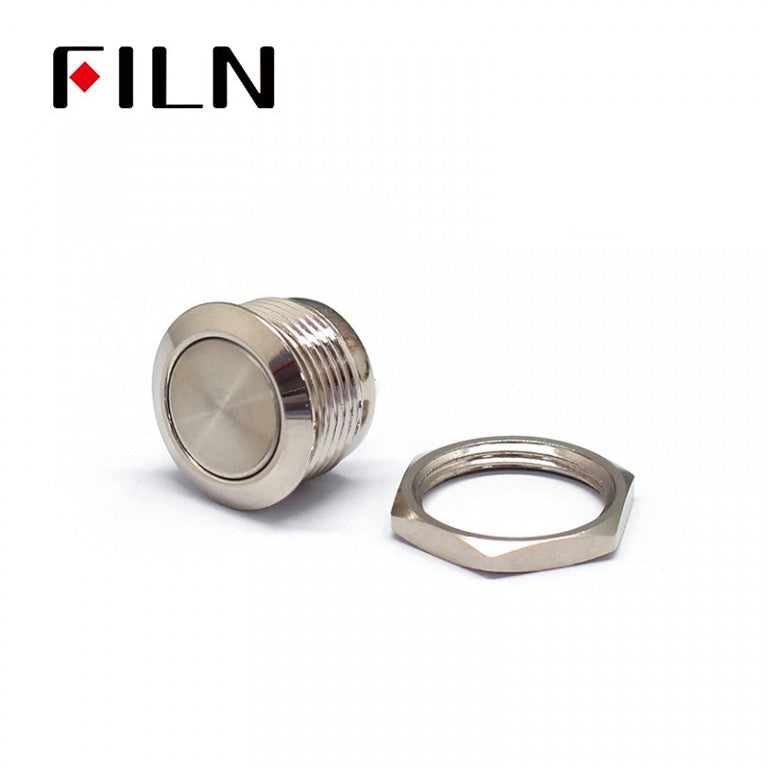 FILN 16mm Waterproof 2Pin Solder Terminal Flat Head Metal Push Button Best Price