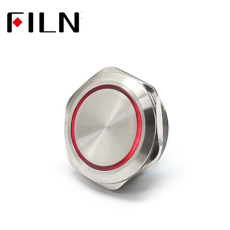 40MM 8PIN IP67 Metal Ring Push Button Switch With Light In Sale