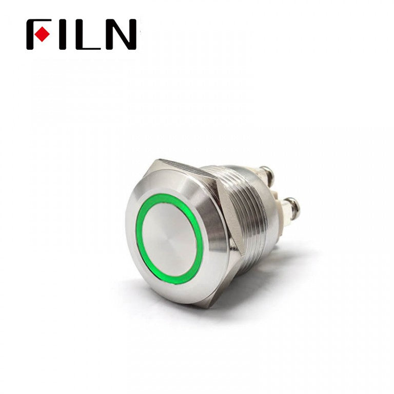 19MM Green RED LED Push Button Light Switch Green LED Green