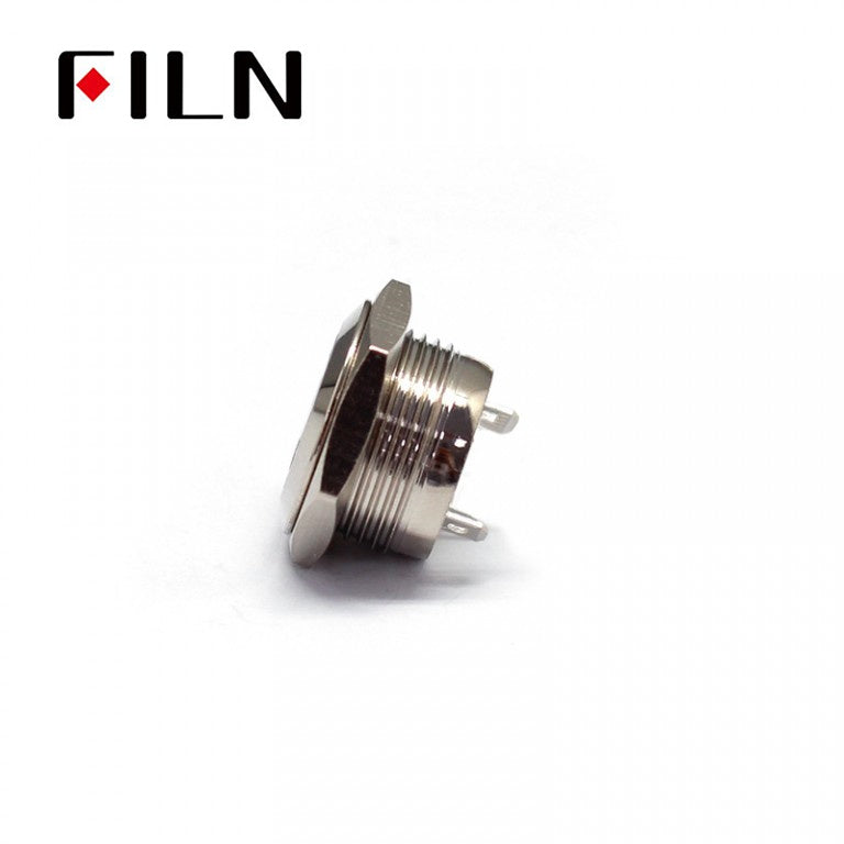 FILN 16mm Waterproof 2Pin Solder Terminal Flat Head Metal Push Button Price