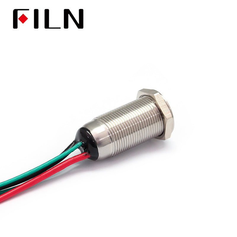 12mm Waterproof Momentary Latching LED Light Push Button Switch With Wire Size