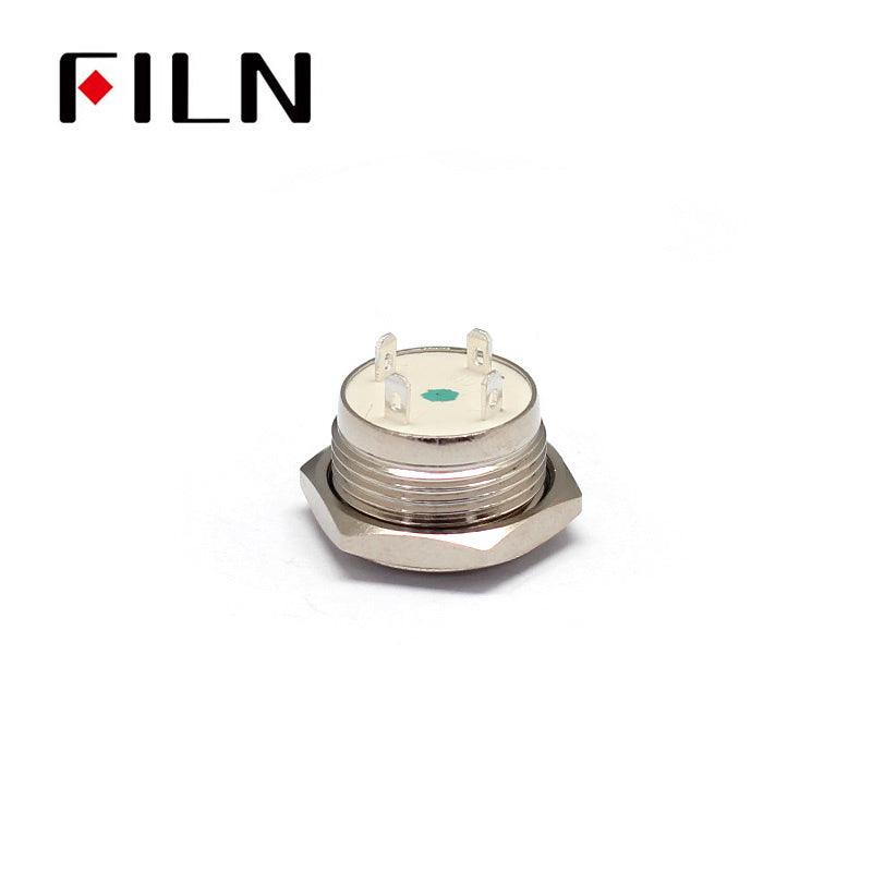 16mmr Momentary 12V Metal Push Button Switch With Ring LED Power Symbol Best Price