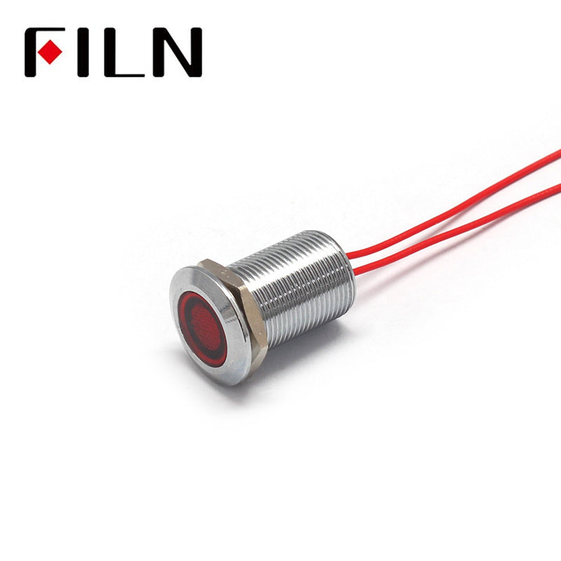 12MM Metal 240V LED Indicator Light With Wire Red