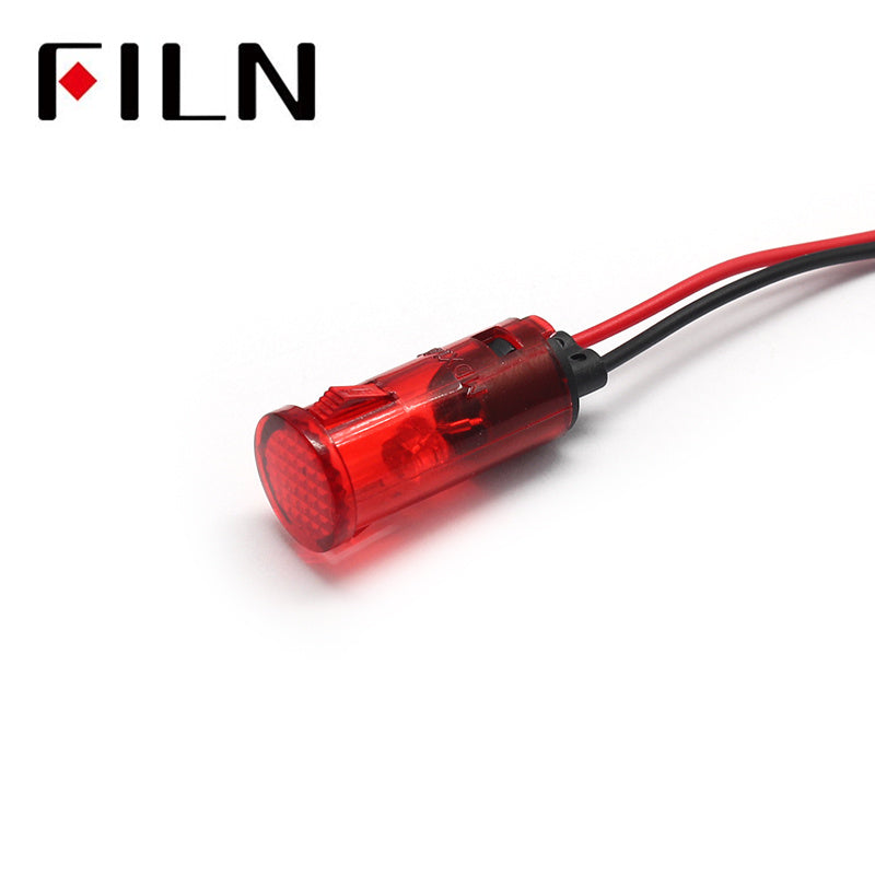 12.5mm Dash Board Plastic 110 Volt Indicator Light Red