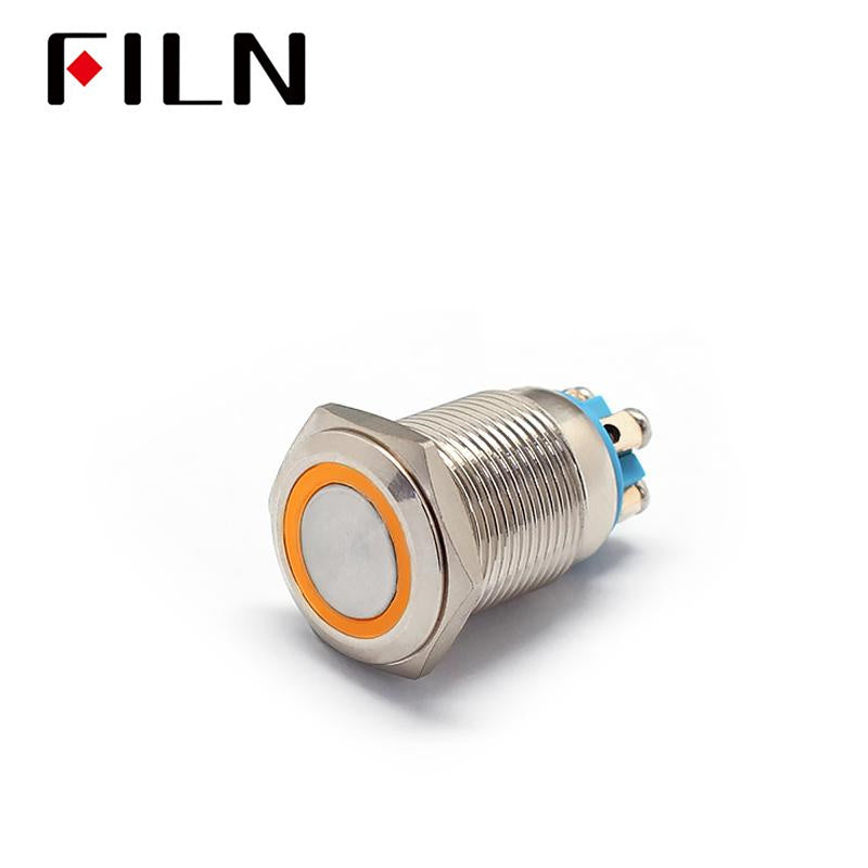 16mm ip67 12v green led illuminated on off circuit with one push button switch shop now