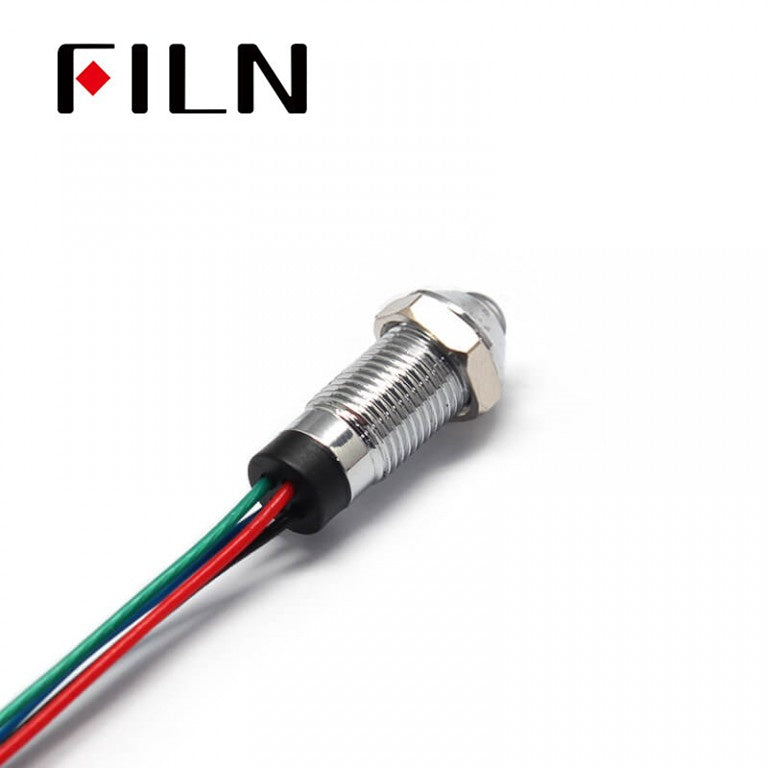 8MM Three Color Waterproof IP67 Metal Signal Indicator Light Best Price