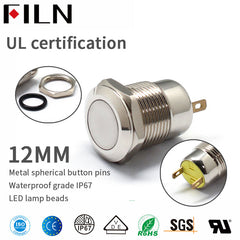 FILN Mini 12MM 2 PIN Momentary Push Button switch NC Contacts - FILN –  YUEQING YULIN ELECTRONIC CO., LTD