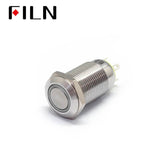 12MM Red LED Light 12V 110V Latching Metal Push Button Switch White