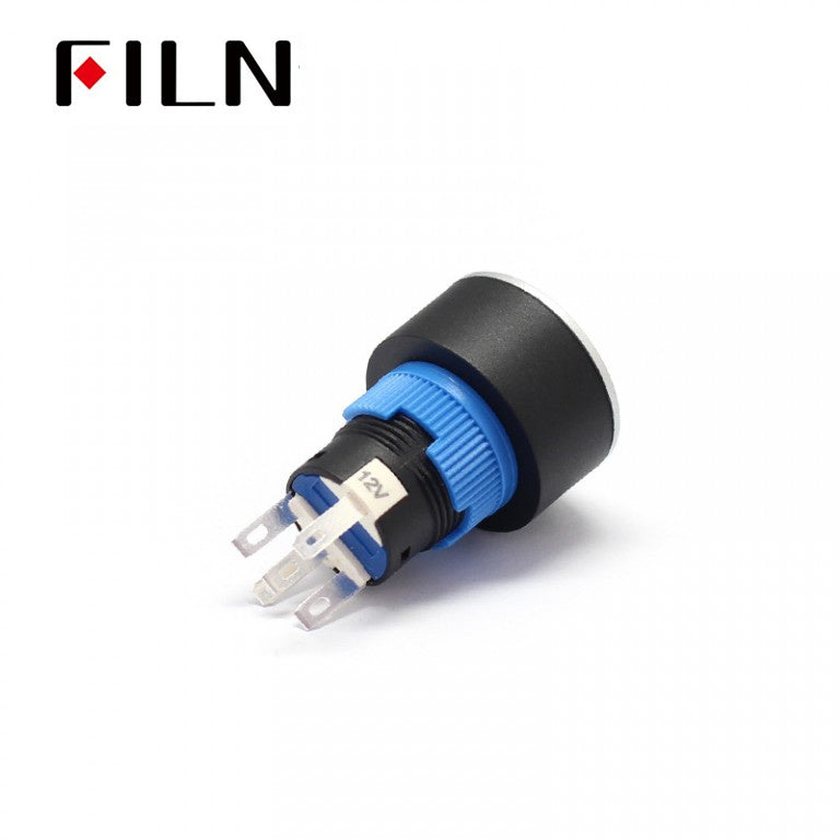 FILN 22mm Illuminated 12V Led Reset Round Momentary Plastic Power Logo Momentary Switch Price