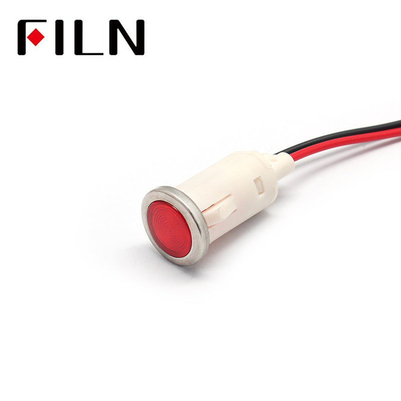 12.5mm 12v plastic indicator light Red