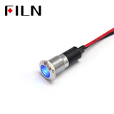 12MM 12V Metal Red LED Indicator Light Blue