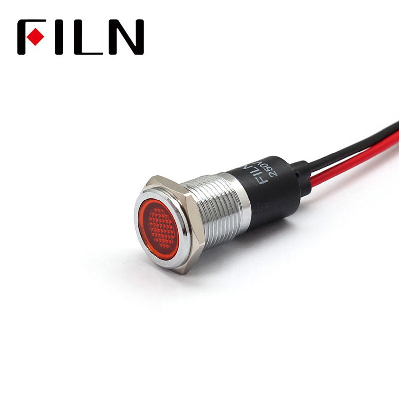 14mm 28V Panel LED White Indicator Light Orange