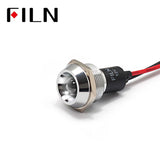 22MM 12v Waterproof Red LED Illuminated Push Button Switch White