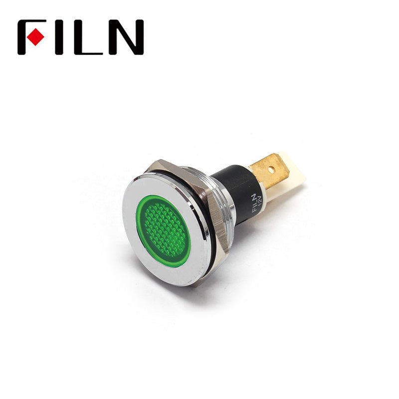 22mm IP68 Metal Navigation Indicator Light Green