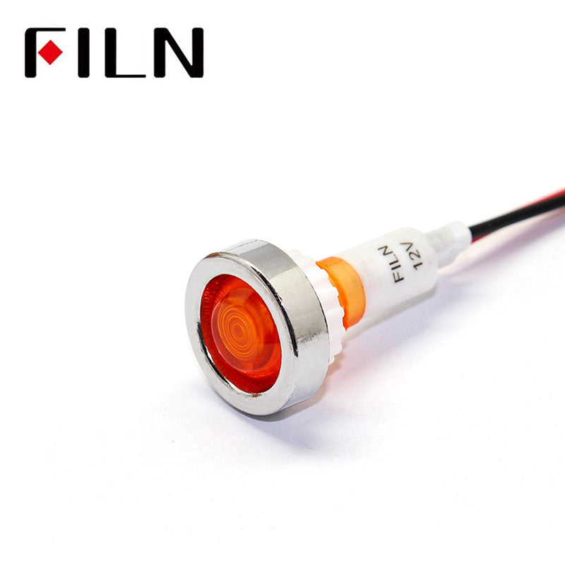 10MM Blue 12V LED Panel Indicator Lights Orange