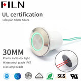 FLP30 30mm Indicator Light Double Color RED GREEN Plastic LED With Wire Flat Head Ring