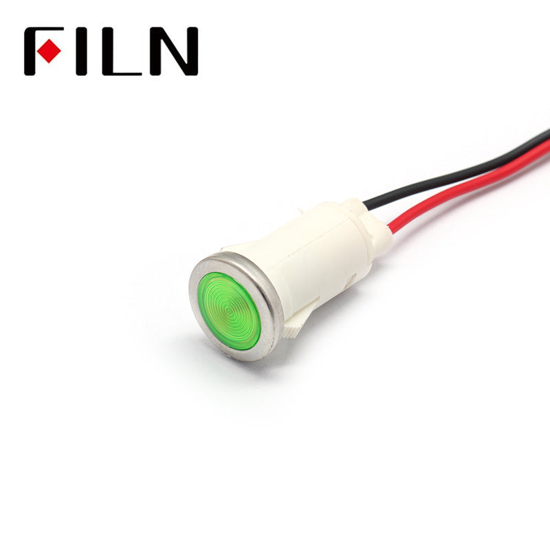 12.5mm 12v plastic indicator light Green