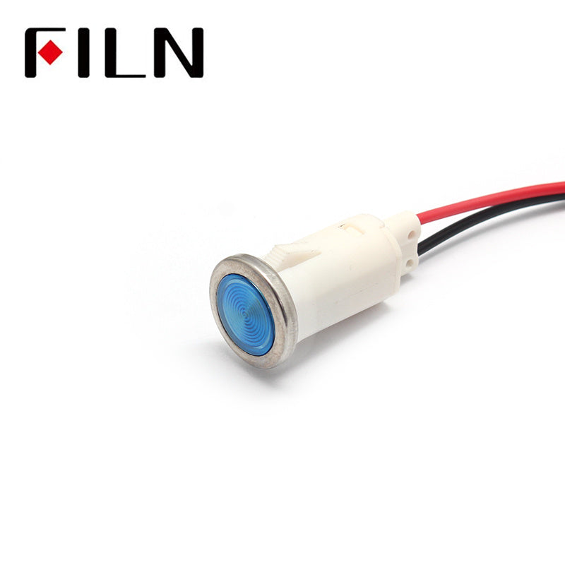 12.5mm 12v plastic indicator light Blue